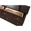 Maklaine Transitional Engineered Wood 6 Drawer Dresser in Espresso