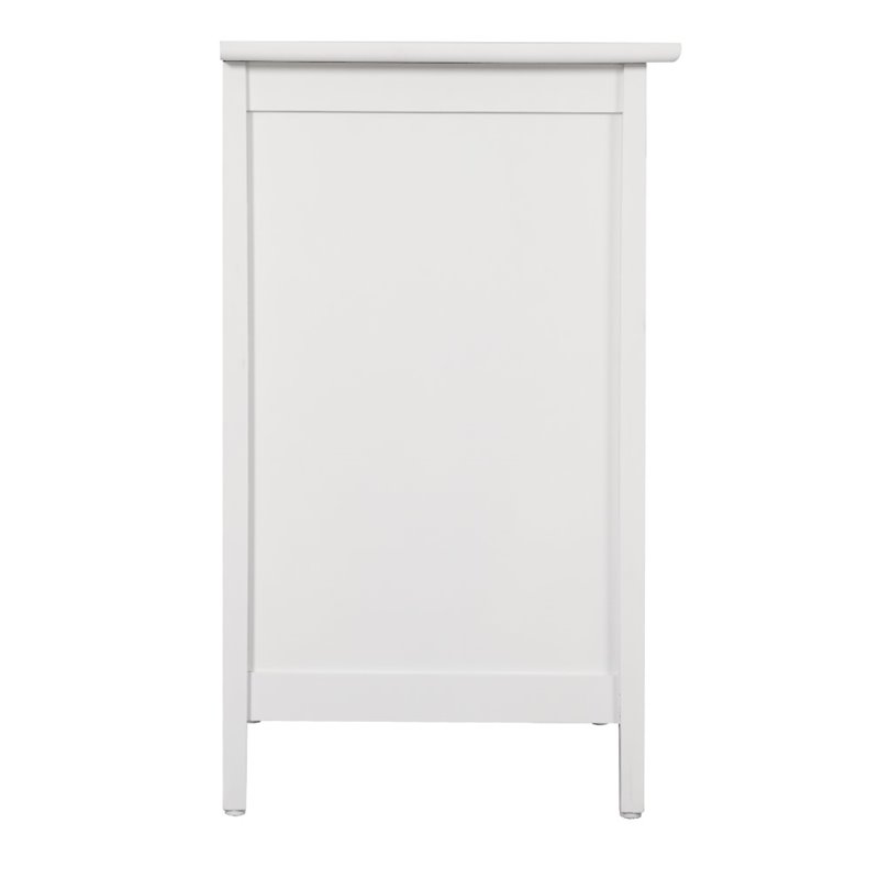 Maklaine Transitional Engineered Wood 3 Drawer Nightstand in White