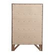 Maklaine Contemporary Engineered Wood 5 Drawer Chest in Cappuccino
