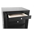 Maklaine Contemporary Engineered Wood 3 Drawer Nightstand in Black