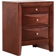 Maklaine Contemporary Engineered Wood 3 Drawer Nightstand in Cherry