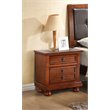 Maklaine Contemporary Engineered Wood 2 Drawer Nightstand in Cherry