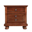 Maklaine Contemporary Engineered Wood 2 Drawer Nightstand in Cherry