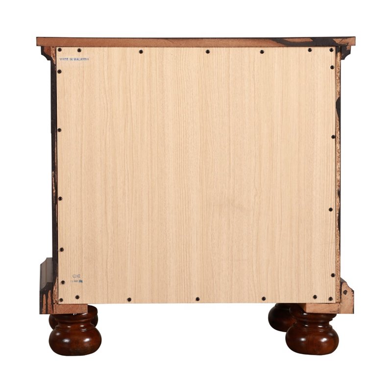 Maklaine Contemporary Engineered Wood 2 Drawer Nightstand in Cherry