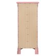 Maklaine Traditional Engineered Wood 7 Drawer Lingerie Chest in Pink