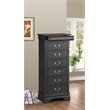 Maklaine Traditional Engineered Wood 7 Drawer Lingerie Chest in Black