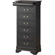 Maklaine Traditional Engineered Wood 7 Drawer Lingerie Chest in Black