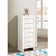 Maklaine Wood Veneers White Lingerie Chest Rectangular Fully Assembled 58