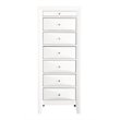 Maklaine Wood Veneers White Lingerie Chest Rectangular Fully Assembled 58