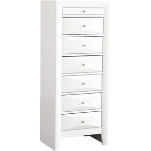 maklaine contemporary engineered wood 7 drawer lingerie chest in white