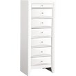 Maklaine Wood Veneers White Lingerie Chest Rectangular Fully Assembled 58