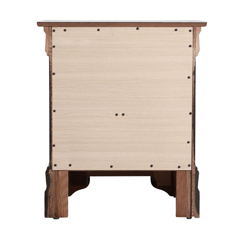 Maklaine Traditional Engineered Wood 2 Drawer Nightstand in Cappuccino