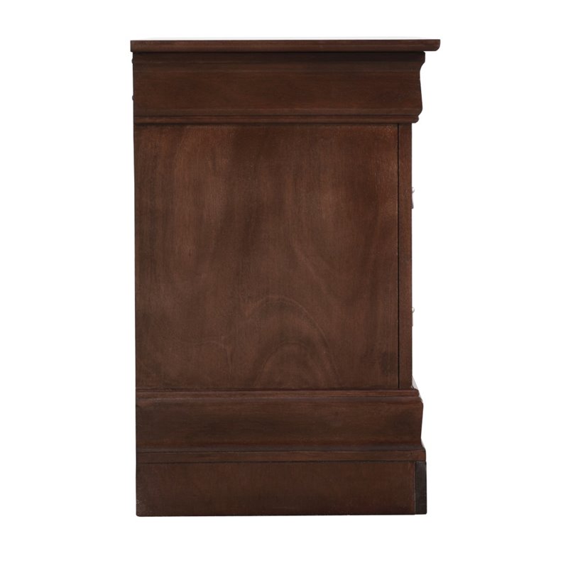 Maklaine Traditional Engineered Wood 2 Drawer Nightstand in Cappuccino