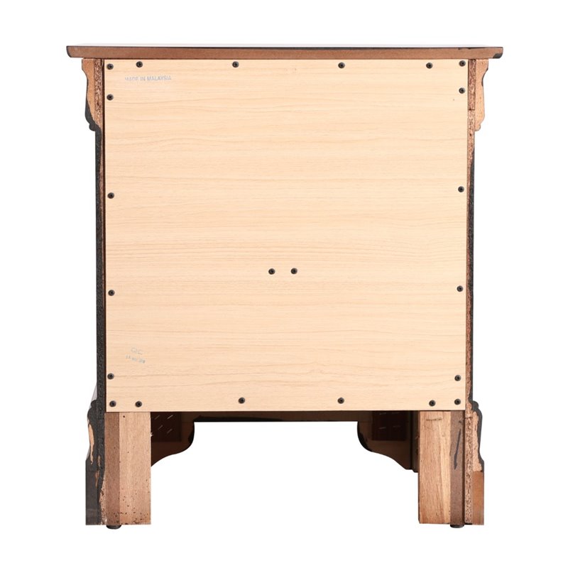 Maklaine Traditional Engineered Wood 2 Drawer Nightstand in Cappuccino