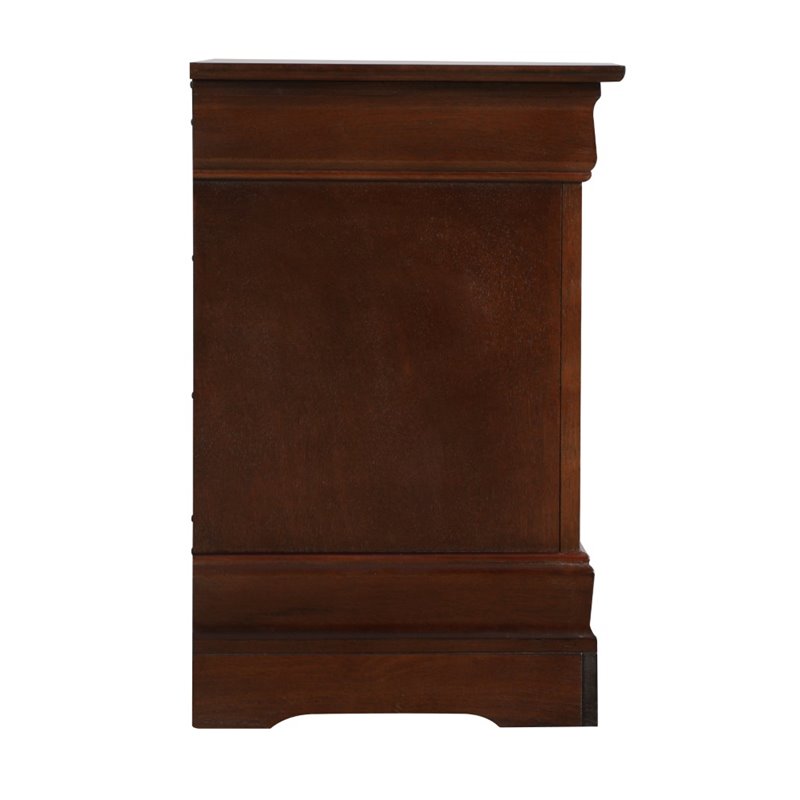 Maklaine Traditional Engineered Wood 2 Drawer Nightstand in Cappuccino