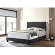 Maklaine Transitional Upholstered Velvet Full Bed in Black Finish