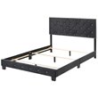 Maklaine Transitional Upholstered Velvet Full Bed in Black Finish