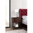 Maklaine Contemporary Engineered Wood 2 Drawer Nightstand in Cappuccino
