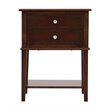 Maklaine Contemporary Engineered Wood 2 Drawer Nightstand in Cappuccino