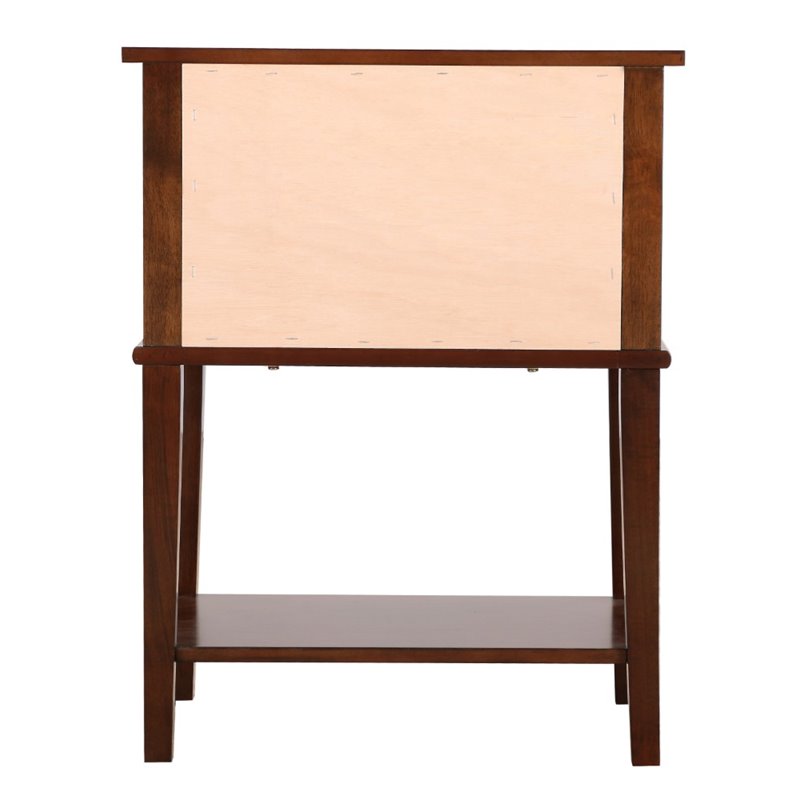 Maklaine Contemporary Engineered Wood 2 Drawer Nightstand in Cappuccino