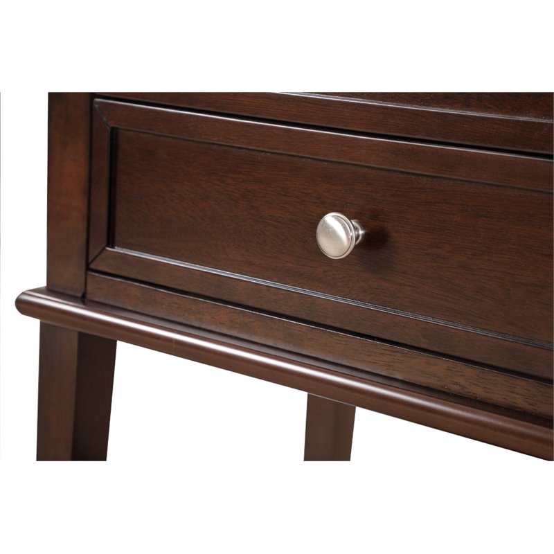 Maklaine Contemporary Engineered Wood 2 Drawer Nightstand in Cappuccino