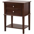 Maklaine Contemporary Engineered Wood 2 Drawer Nightstand in Cappuccino