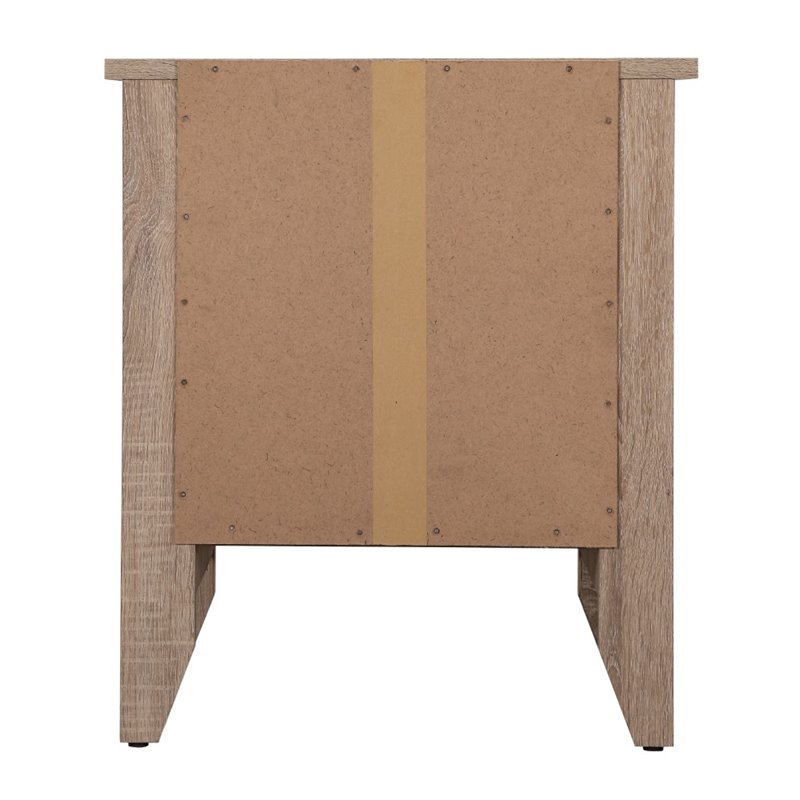 Maklaine Contemporary Engineered Wood 1-Drawer Bedroom Nightstand in Sandle Wood