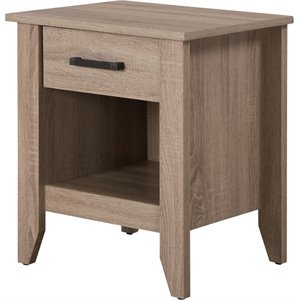 Maklaine Contemporary Engineered Wood 1-Drawer Bedroom Nightstand in Sandle Wood