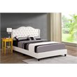 Maklaine Transitional Faux Leather Upholstered Full Bed in White