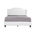 Maklaine Transitional Faux Leather Upholstered Full Bed in White