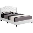 Maklaine Transitional Faux Leather Upholstered Full Bed in White