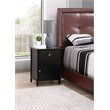 Maklaine Transitional Engineered Wood 1 Drawer 1 Door Nightstand in Black
