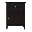 Maklaine Transitional Engineered Wood 1 Drawer 1 Door Nightstand in Black