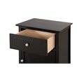 Maklaine Transitional Engineered Wood 1 Drawer 1 Door Nightstand in Black