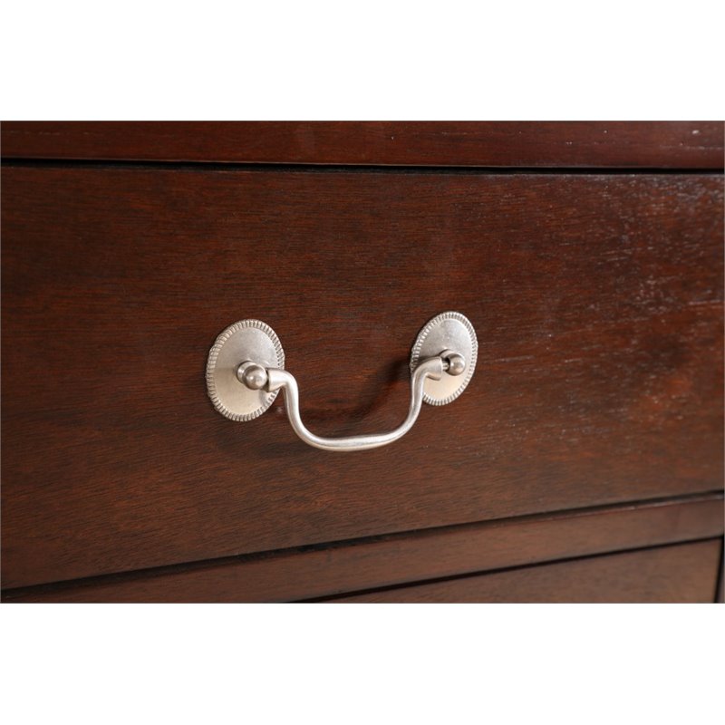 Maklaine Traditional Engineered Wood 7 Drawer Lingerie Chest in Cappuccino