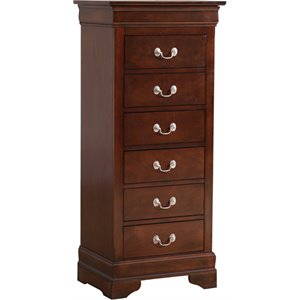 maklaine traditional engineered wood 7 drawer lingerie chest in cappuccino