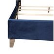 Maklaine Transitional Upholstered Velvet Full Bed in Navy Blue