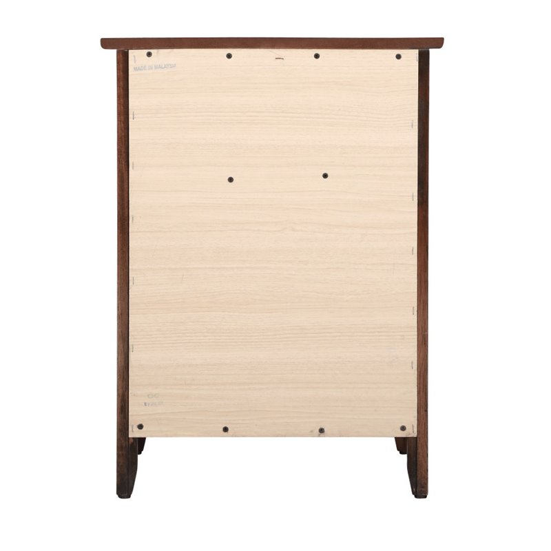 Maklaine Transitional Engineered Wood 1 Drawer 1 Door Nightstand in Cappuccino