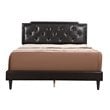 Maklaine Transitional Faux Leather Upholstered Queen Bed in Cappuccino
