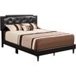 Maklaine Transitional Faux Leather Upholstered Queen Bed in Cappuccino