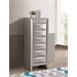 Maklaine Contemporary Engineered Wood 7Drawer Lingerie Chest in Silver Champagne