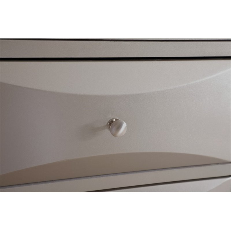 Maklaine Contemporary Engineered Wood 7Drawer Lingerie Chest in Silver Champagne