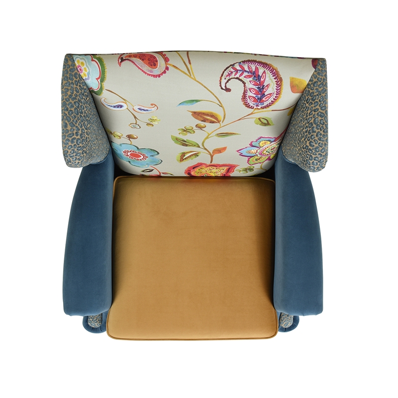 Maklaine Modern Fabric Arm Chair in Floral and Leopard Finish