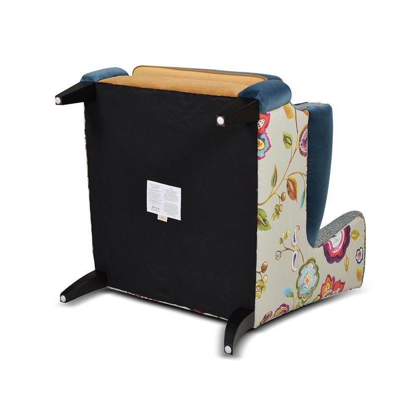 Maklaine Modern Fabric Arm Chair in Floral and Leopard Finish