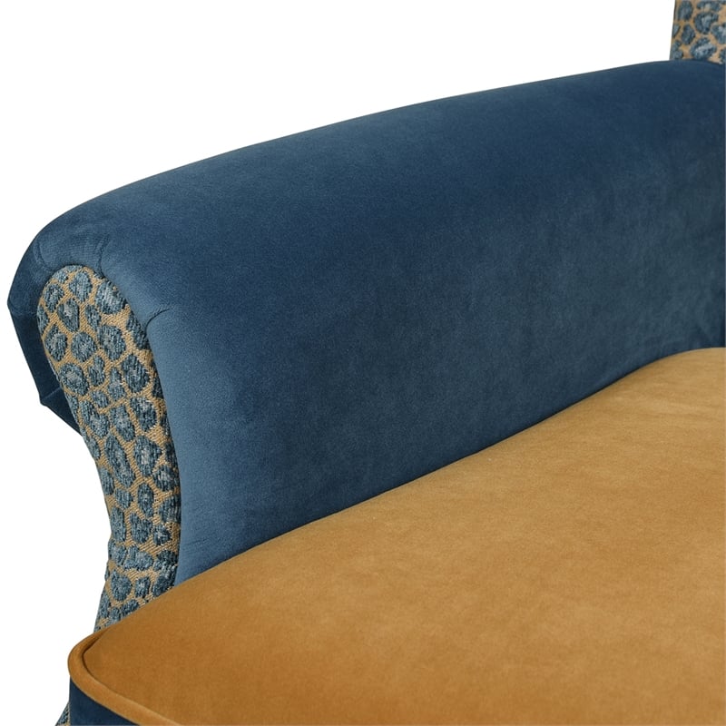 Maklaine Modern Fabric Arm Chair in Floral and Leopard Finish