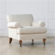 Maklaine Accent Arm Chair Metal Casters in Light Beige Finish