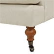 Maklaine Accent Arm Chair Metal Casters in Light Beige Finish