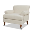 Maklaine Accent Arm Chair Metal Casters in Light Beige Finish