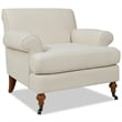 Maklaine Accent Arm Chair Metal Casters in Light Beige Finish