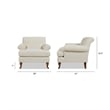 Maklaine Accent Arm Chair Metal Casters in Light Beige Finish